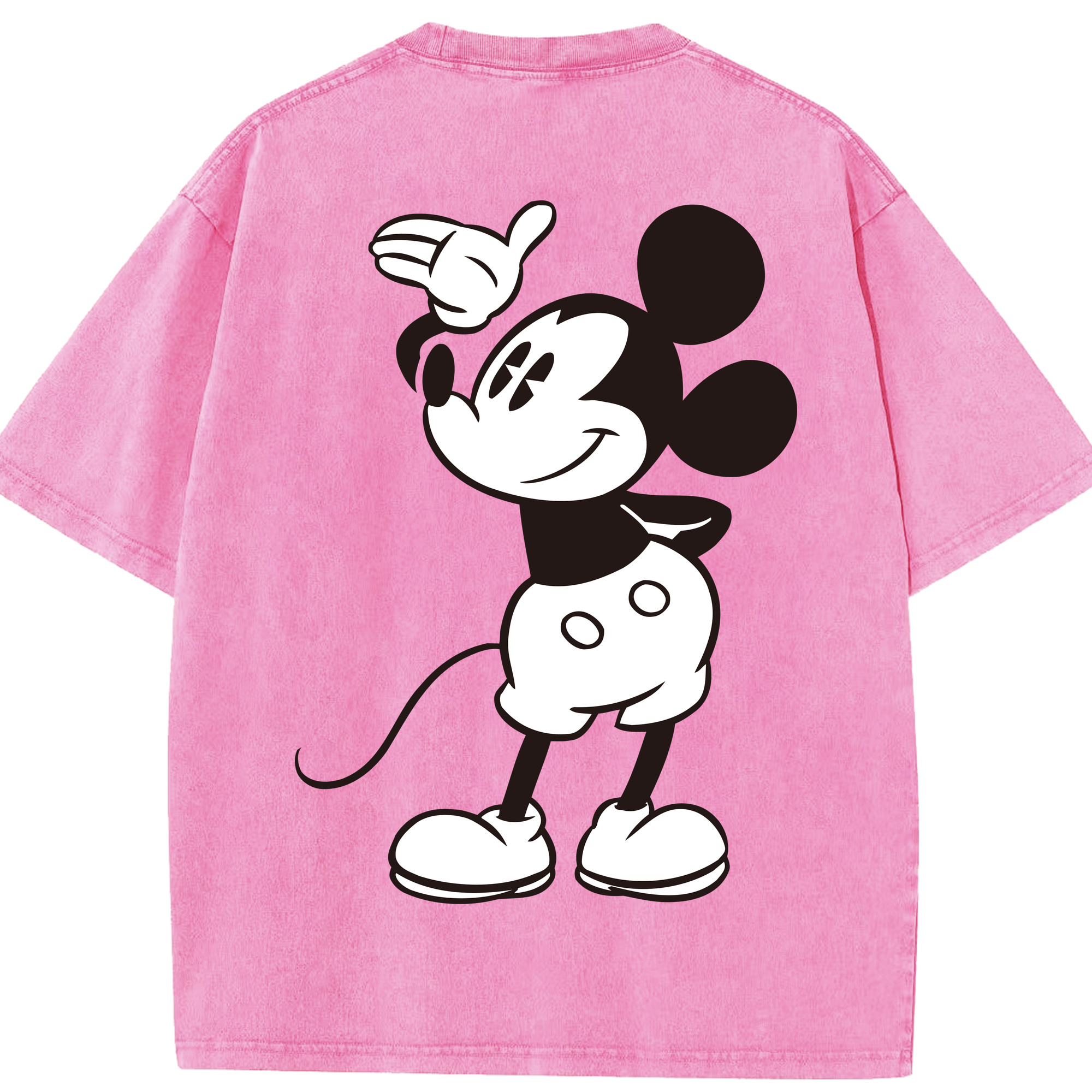 （画像用） ミッキーマウス Mickey Mouse 綿100% ヴィンテージ風 半袖Tシャツ（背面プリント）